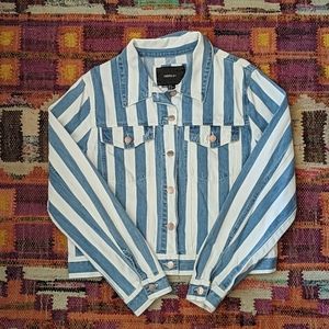Vintage Inspired Striped Denim Jacket